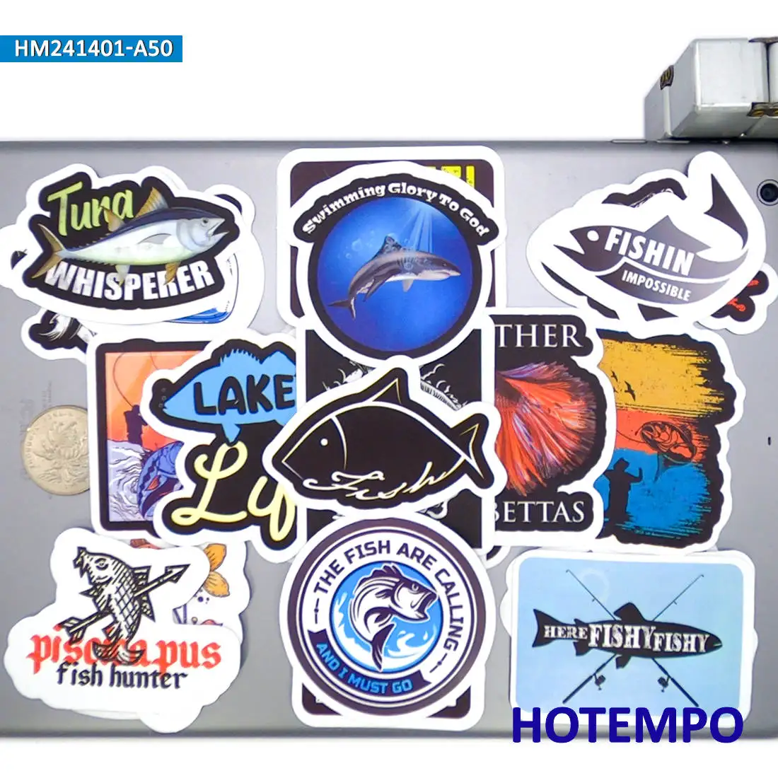 Adesivos De Peixe Engraçados - Pacote Com 50 Unidades Para Personalizar