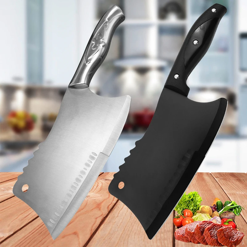 

Stainless Steel Kitchen Knife Meat Cleaver Sharp Slicing Knife Kitchen Chopping and Cutting Dual Purpose Knife Chop Bone Knife