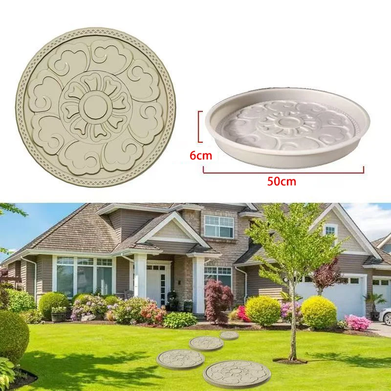 Millstone Cement Stepping Stone Grinding Disc Garden Anti-Slip Mold Outdoor Park Paving Imitation Brick Ting Step Stone