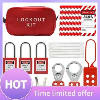 Lockout Tagout Set -Lockout Tagout Tag, Nylon Tie, Nylon Storage Bag, Redsafety Padlock, Lockout Tagout Locks ( Red Kit Set ) 1