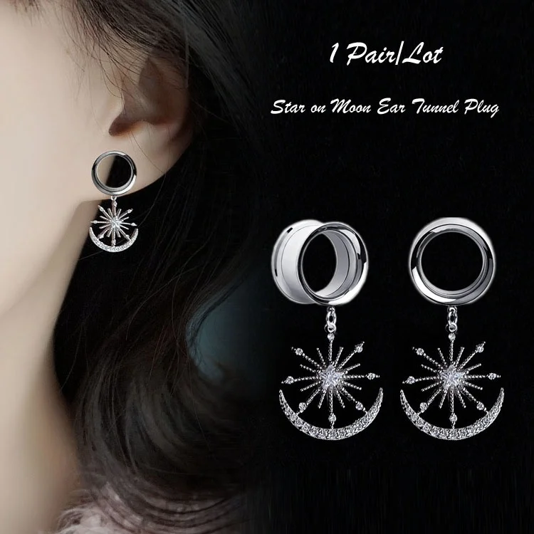2Pieces Dilataciones Oreja Ear Piercing Body Jewelery Star