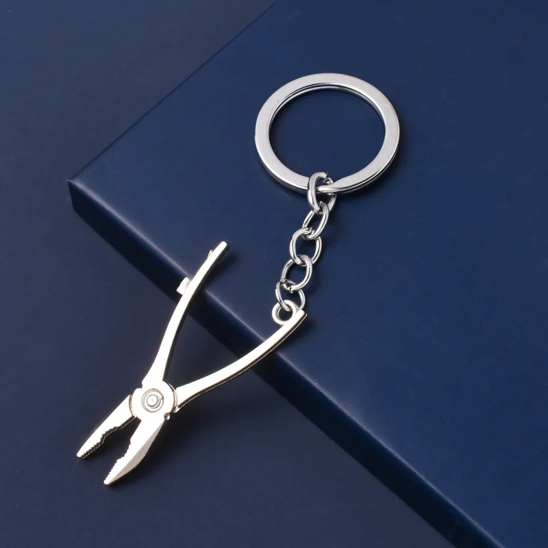 Metal Tools Model Keychain Pliers Spanner Vernier Caliper Saw Screw Driver Shovel Axe
