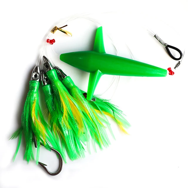 Feather Trolling Skirt Tuna Lure For Big Game Fishing Rigged With Steel  Hook Durable Plastic Tuna Fishing Lure Bait Fish Tackle - AliExpress