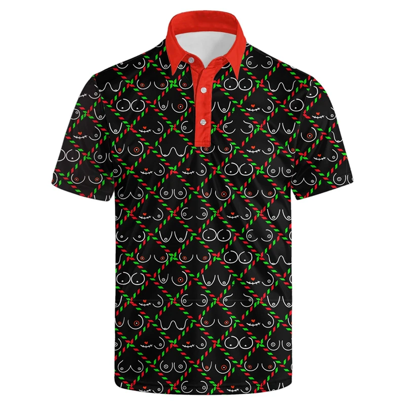 Creative 3d Printed Sexy Women Polo Shirt For Men Summer Personality Short Sleeve Loose T Shirts Tops Casual Tees Male Clothing