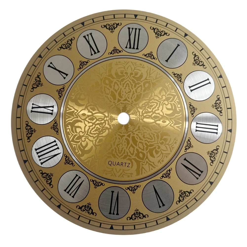 Vintage 180mm Quartz Wall Clock Dial with Aluminum Finish for Bedroom and Living Room Decor