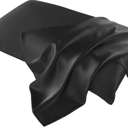 Luxurious Double - Sided Pure Silk Pillowcase with Hidden Zipper - Premium Mulberry Silk for Healthy Skin and Restful Sleep (Black)