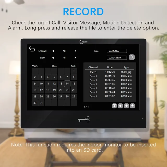 Tuya 10 Inch Video Intercom Touch Screen with Wired Doorbell 1080P APP Password Fingerprint Card Swipe Monitor One click unlock 5