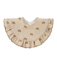 96GC Newborn Feeding Burp Cloth Fashion Ruffle Burp Cloth Baby Boy Girl Neutral Gender Bandana