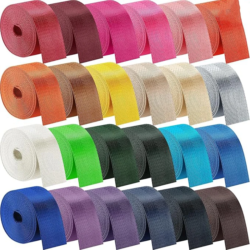 Colorful 25mm Nylon Webbing Strap - Versatile DIY Sewing and Craft Ribbon