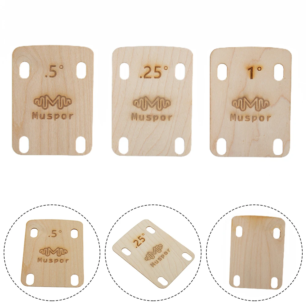 

3 Pcs Electric Guitar Neck Shims Maple Plate 0.25 0.5 1 Degree Replacement Parts Electric Guitar Electric Guitar Neck Shims Mapl