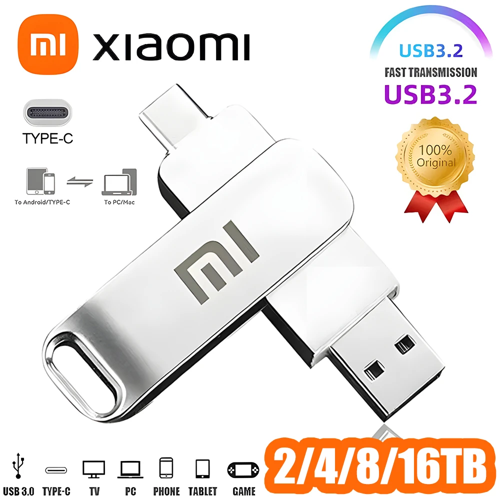 Chiavetta USB 64TB USB 3.2 Metallo Type-C Porta Flash Drive Ultra Veloce Per Android