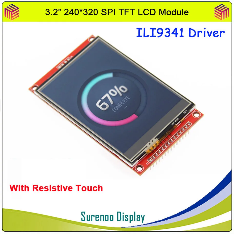 

3.2 inch 320*240 Serial SPI TFT LCD Module Display Screen & Resistive Touch Panel Driver IC ILI9341 for MCU