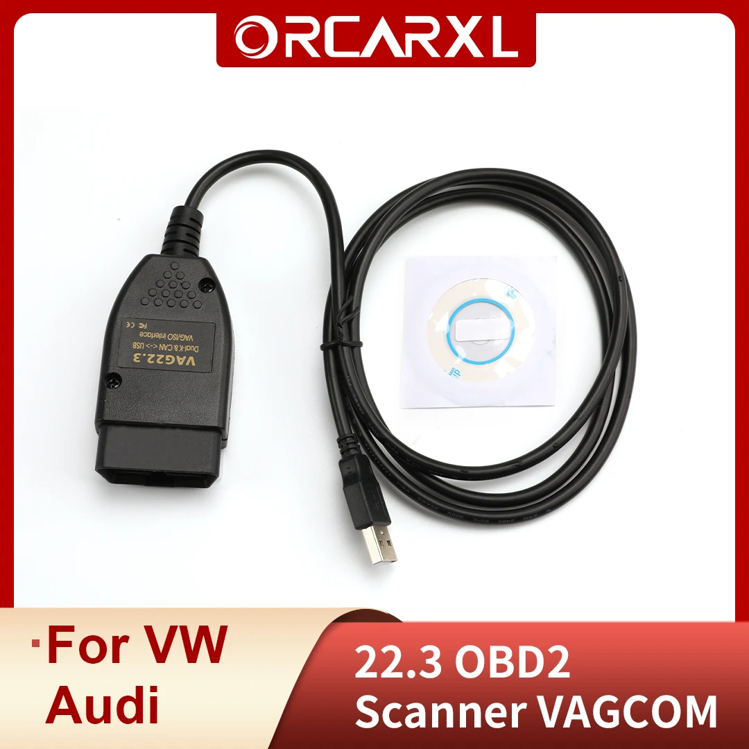 

VAG COM HEX + CAN USB интерфейс VagCom 22,3 OBDII тестеры для VW для AUDI для Skoda для Seat VAG 22,3 английский Франция OBD сканер