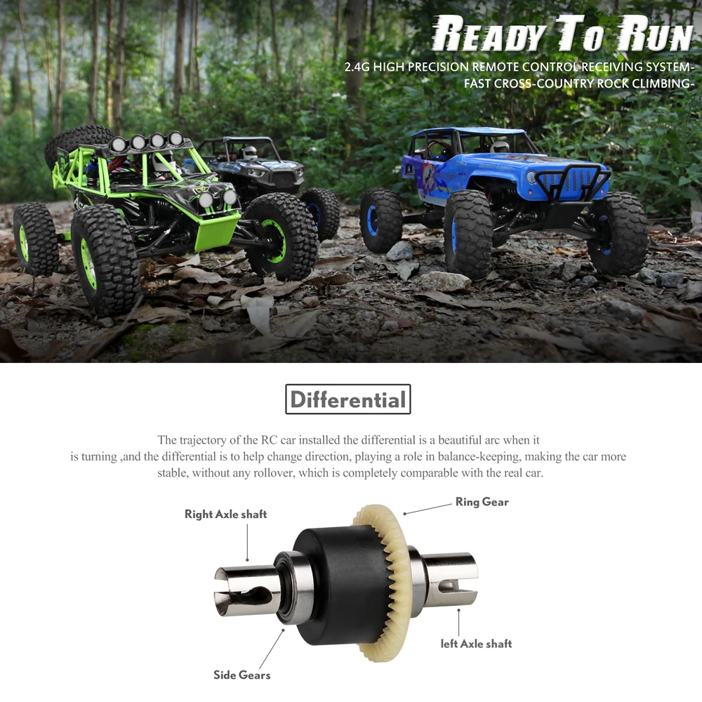 Electric Remote Control Car 1:10 Scale Double Speed Wild Track Warrior