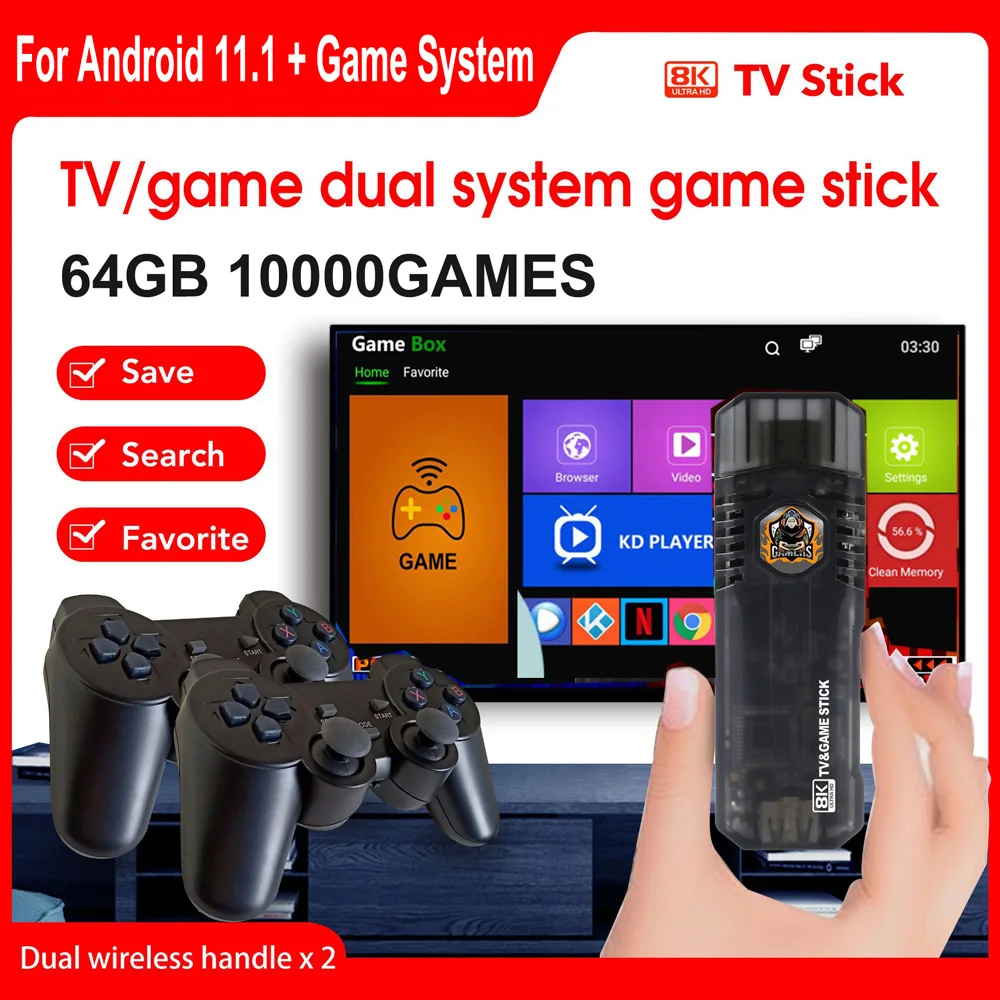 Tv + Game Box X8 Game Stick 8k 10000+ Juegos Consola De Videojuegos Retro +  Smart Tv - Luegopago