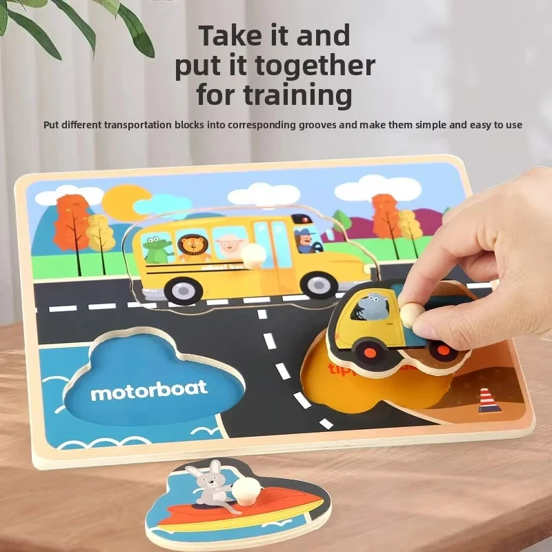 Montessori Shape Sorter Toy Color Matching Puzzle Board Educational Wooden Toys For Toddlers Early Learning