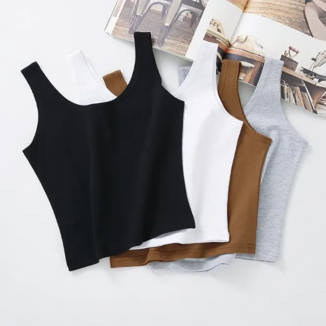 New Sexy Tank Top Black Halter Crop Tops Women Summer Camis Backless Camisole Fashion Casual Tube Female Sleeveless Cropped Vest |