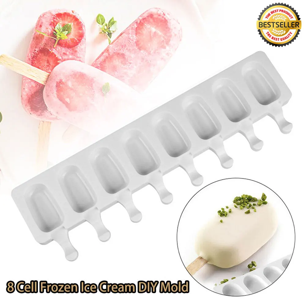 

Форма «сделай сам» для мороженого, 8 ячеек, форма из пищевого силикона для мороженого, форма для мороженого с 8 отверстиями, летняя детская форма для мороженого