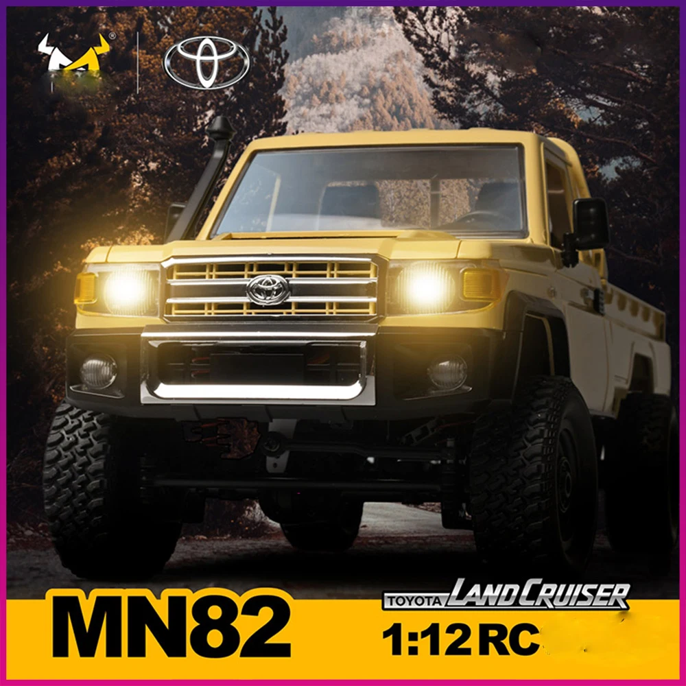 MN82 RC Crawler 1:12 Full Scale Pick Up Truck 2.4G 4WD Off-road Car Controllable Headlights Remote Control Vehicle Model Kid Toy 2