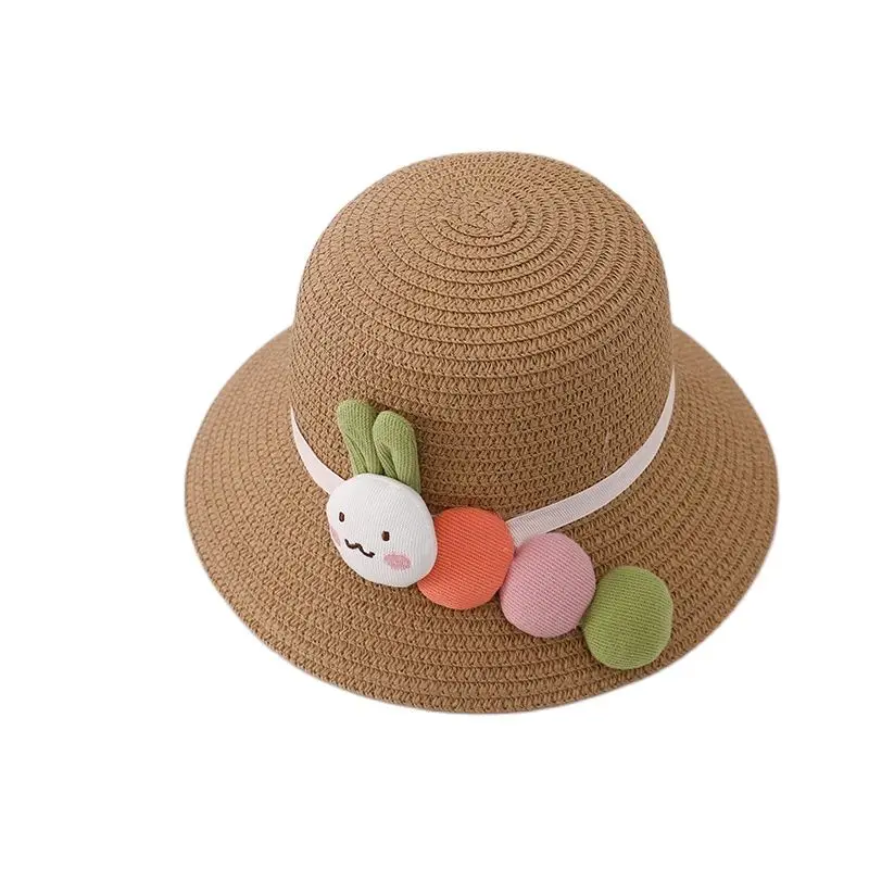 Cute Caterpillar Straw Hat Matching Bag 