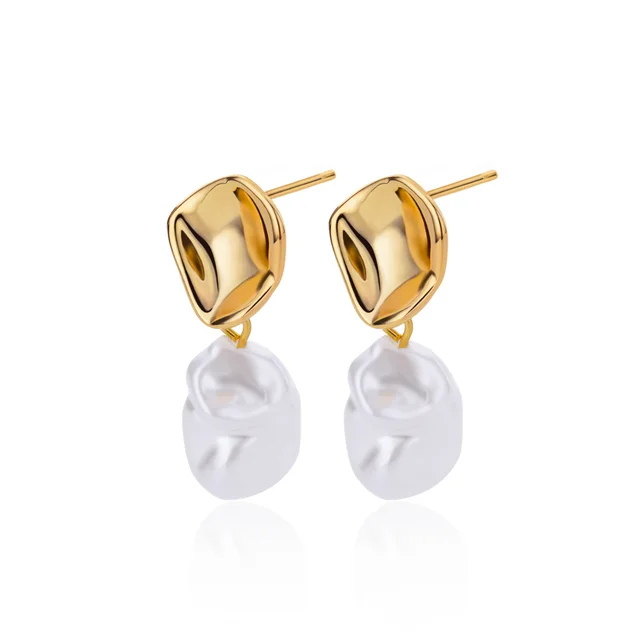 Boucles d'oreilles circulaires pour femmes, Vintage, Punk, Baroque, perles, Clip d'oreille en acier inoxydable, bijoux pour femmes, Imitation de perles, cadeau Mujer