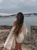 White Elegant Women Summer Vacation Cotton Linen Crop Top 2 Piece Set Fashion White Mini Skirt Suits 2024 New Lady Beach Outfits 5
