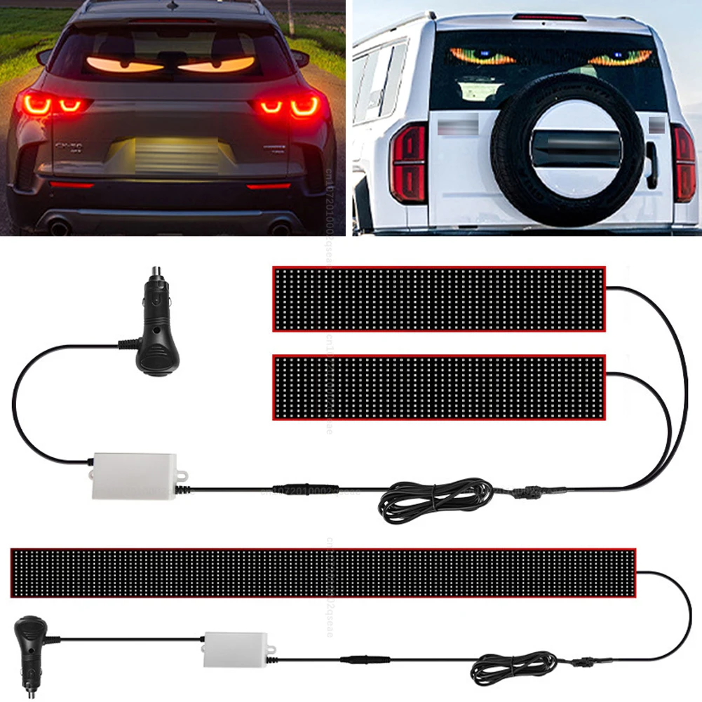 2 pièces LED voiture dynamique diable oeil lumière autocollant USB 2 pièces LED voiture dynamique diable oeil lumière autocollant USB