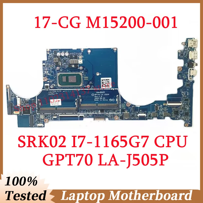 

For HP 17-CG M15200-001 M15200-501 M15200-601 With SRK02 I7-1165G7 CPU GPT70 LA-J505P Laptop Motherboard 100%Tested Working Well