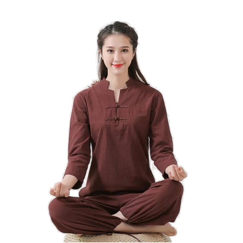 Fashion Suit Women Adults Tai chi Uniform Cotton Linen Wushu Kung fu Clothing Set Martial Arts Wing Chun Suit
