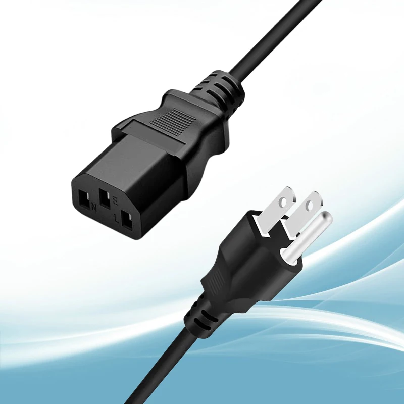 Universal 1.5m 3-Prong AC Power Cord for Electronics and Devices