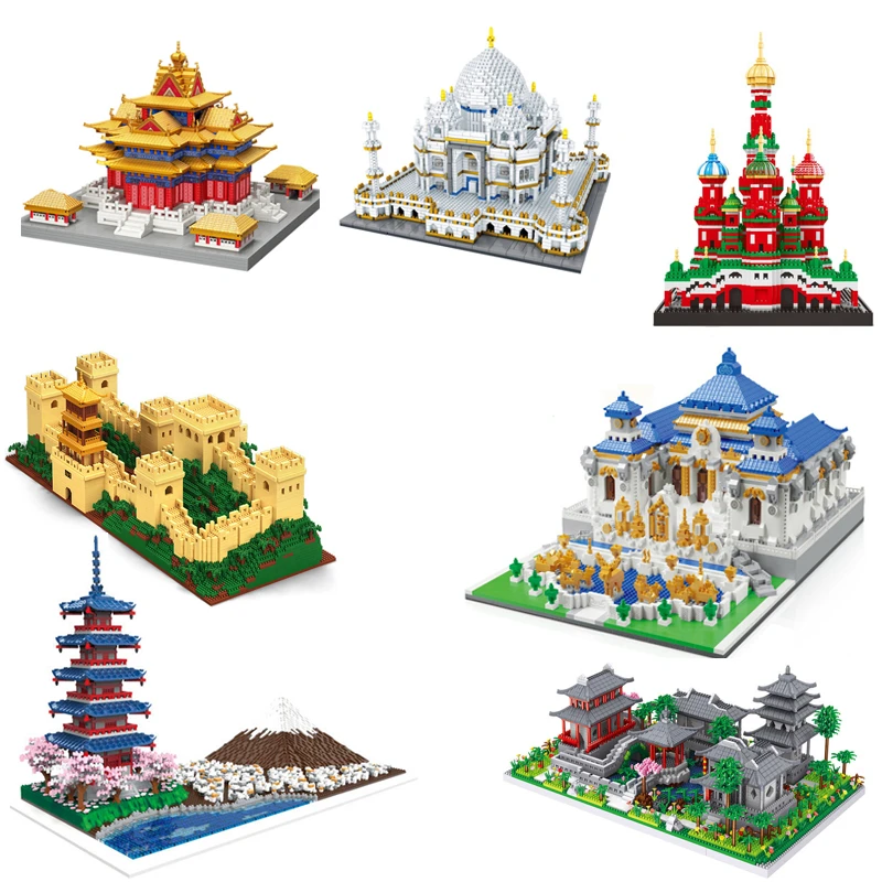 City Compatible Architecture Mini Building Blocks World Famous Architectural Model Statue