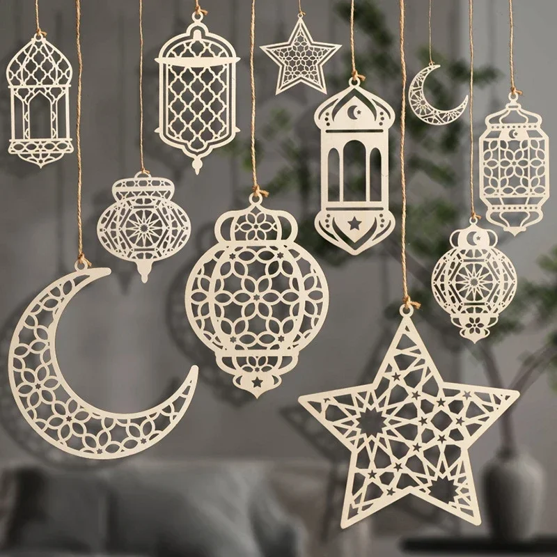 1Pc Retro Ethnic Style Hollow Carved Design Wooden Hanging Decoration Creative Window Porch Garden Shadow Art Decoration 2