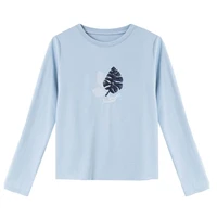 VIMLY T-shirts à manches longues pour femme, col rond, automne 2026, décontractés, brodés de fleurs, hauts amples en tricot pour femme A2960 6