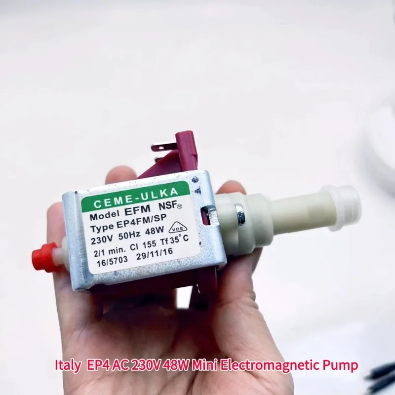 이탈리아 EP4 AC 230V 48W 미니 전자기 펌프 커피 기계 워터 펌프 플런저 펌프 고압 흐름 50 cc/min