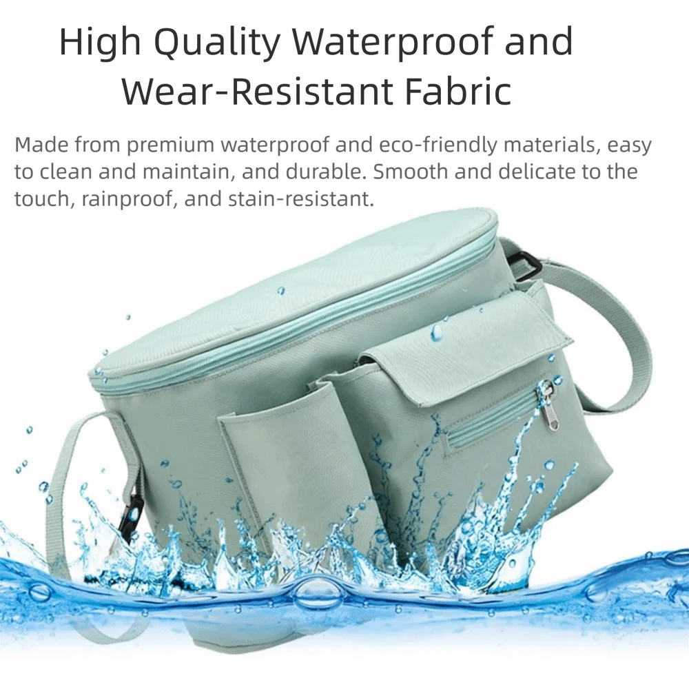 Large Capacity Baby Stroller Bag Multiple Pockets Oxford Cloth Baby Stroller Hanging Bag with Zipper Cartoon