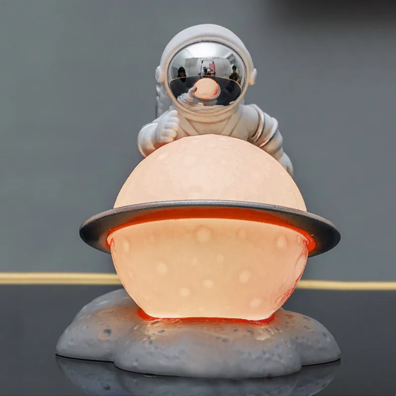 宇宙飛行士の置物,テーブルの装飾品,宇宙飛行士の彫刻,月の夜の