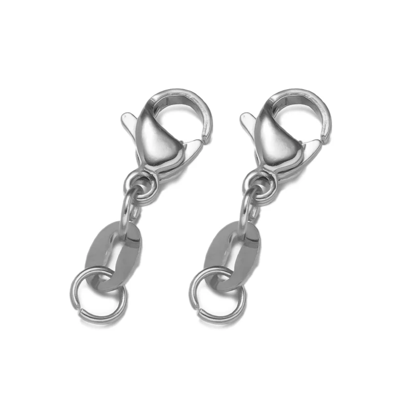10 stücke Edelstahl Hummer Krallen verschlüsse Extender Halskette Verschluss Stecker Armband Verlängerung verschlüsse für DIY Schmuck herstellung – Detail 5