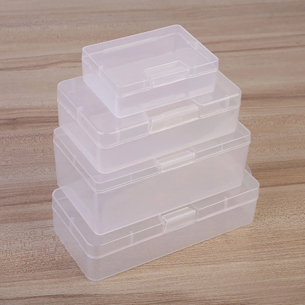 

1pc Plastic Storage Box With Lock Dustproof Storage Holder Case Container Household Supplies Storage Tools Organizers 4 Sizes