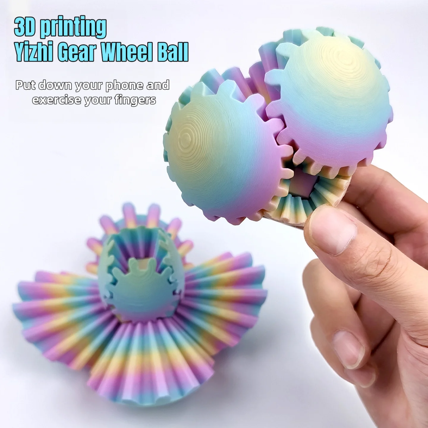 Équipement de puzzle imprimé en 3D, matériau PLA respectueux de l'environnement, boule rotative de décompression, peut tourner librement, cadeau d'anniversaire