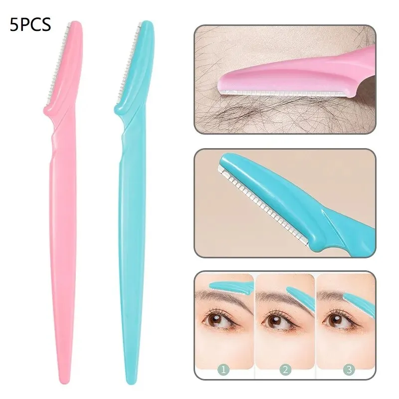 5PCS Sharp Scissors Eyebrow Trimmer Tool Makeup Grooming Tool Loose Packaging Eyebrow Razor Sharp Safe Efficient Stainless Steel 2
