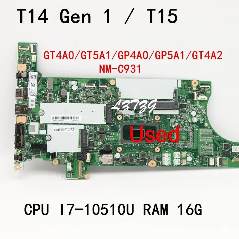 

NM-C931 For Lenovo ThinkPad T14 Gen 1/T15 Laptop Motherboard CPU I7-10510U UMA 16G FRU 5B20Z45943