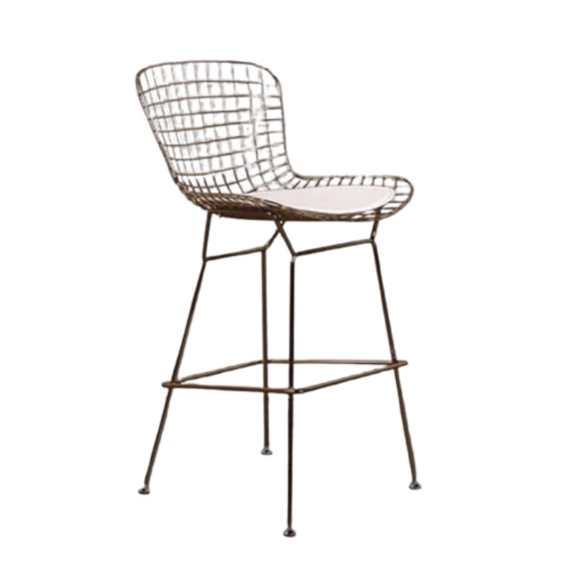 Backrest Metal Bar Chairs Modern Outdoor Industrial Fashion High Chairs Stainless Steel Waiting Restaurante Muebles Furniture
