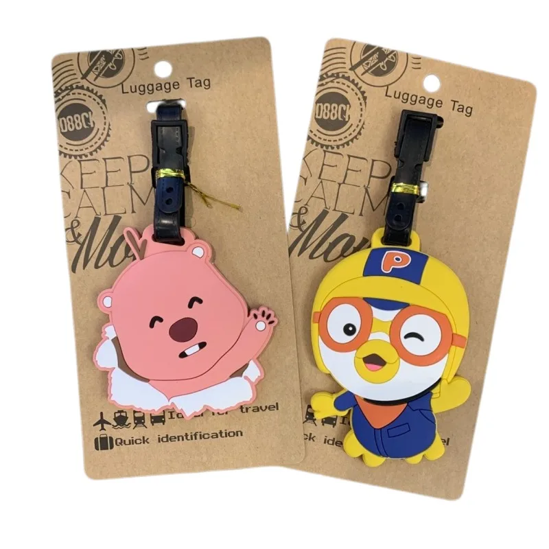 Cute Pororo Loopy Cartoon Character Anti-Loss Luggage Tag and Girly Decorative Pendant