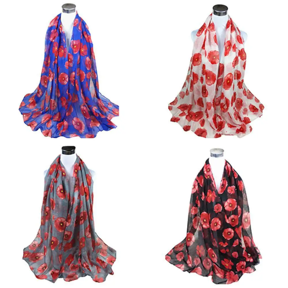 

2022 Women's Silk Scarves Fashion Long Scarf Flowers Printed Chiffon Shawl Fashion Shawl Sunscreen Print Floral Scarf Scarves