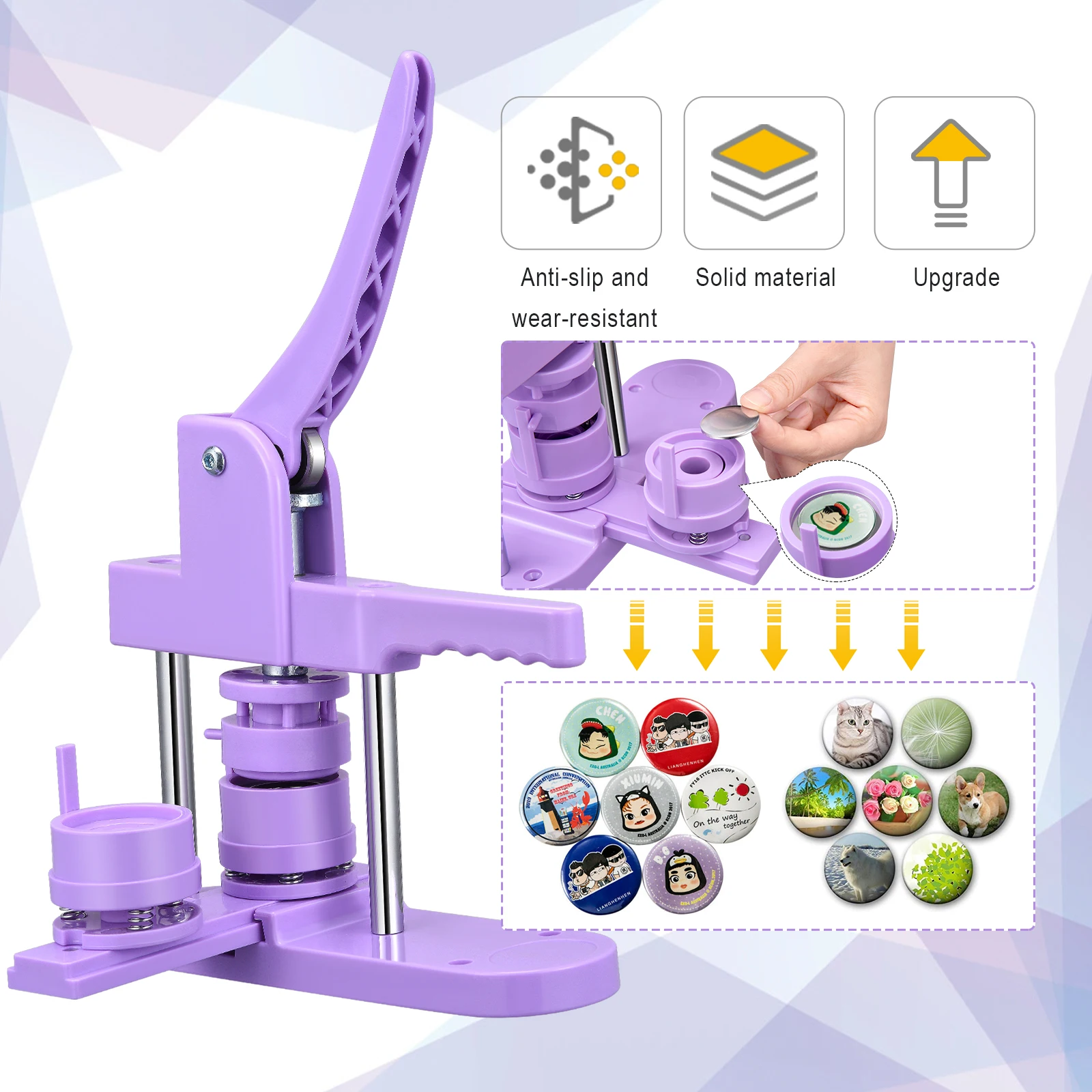 Button Maker Machine Kit DIY Badge Pin Maker Circle Cutter 25mm 32mm 58mm 300Pcs For Badges