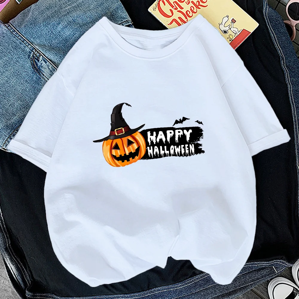 

Halloween Series Horror Pumpkin Fashion Print Cartoon Girl T-shirt Trend Girl Clothes Bestie T-shirt Summer Ladies Top