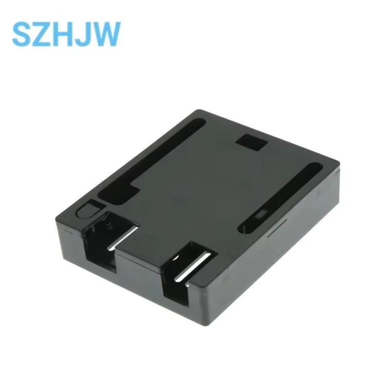 Sleek Black ABS Plastic Electronics Enclosure with Transparent Lid