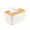 1PC Japanese Simple Wooden Plastic Home Tissue Box Car Drawer Tissue Box Removable Desktop Interior Tissue Organiser 6