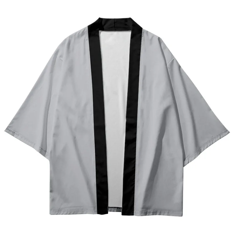 Kimono Cosplay Samurai Haori Cardigan Beach Yukata Asian Clothes Japanese Traditional Solid Color for Women Men