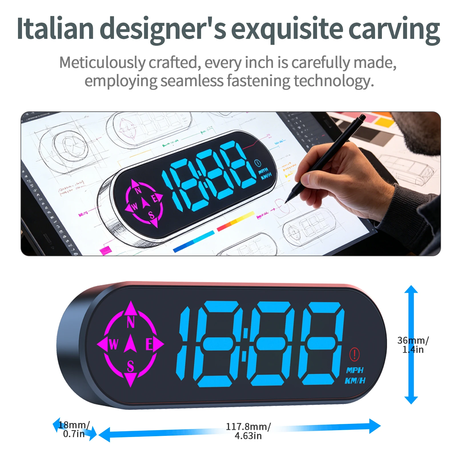 Tachimetro Digitale per Auto G29 GPS, Computer di Bordo, Strumento Guida per la Guida dell'Auto, Multifunzione con Bussola/Ora/Avviso Velocità - Image 3